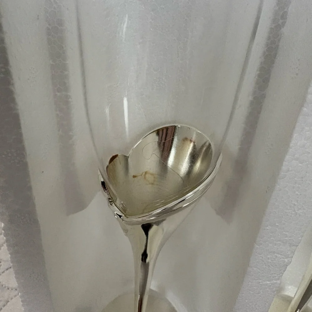 Lenox True Love Glass Flute Pair Clear with Slight Imperfection